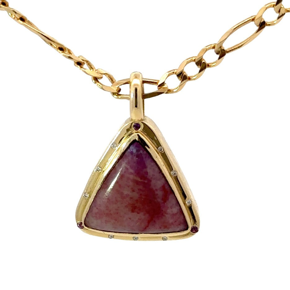 Triangle Bustamite and Amethyst Pendant