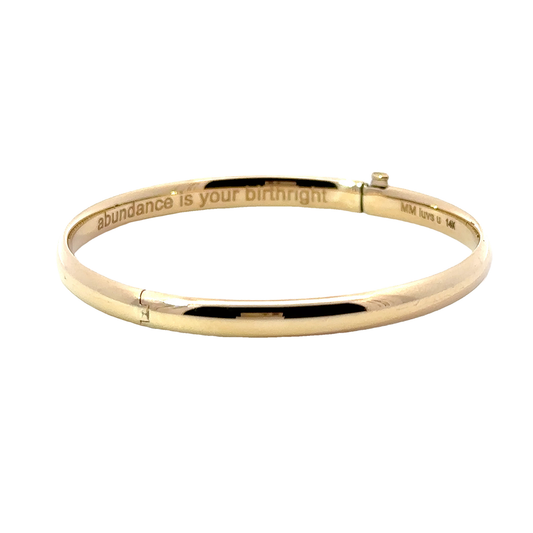 14K Gold Birthright Baby Bangle