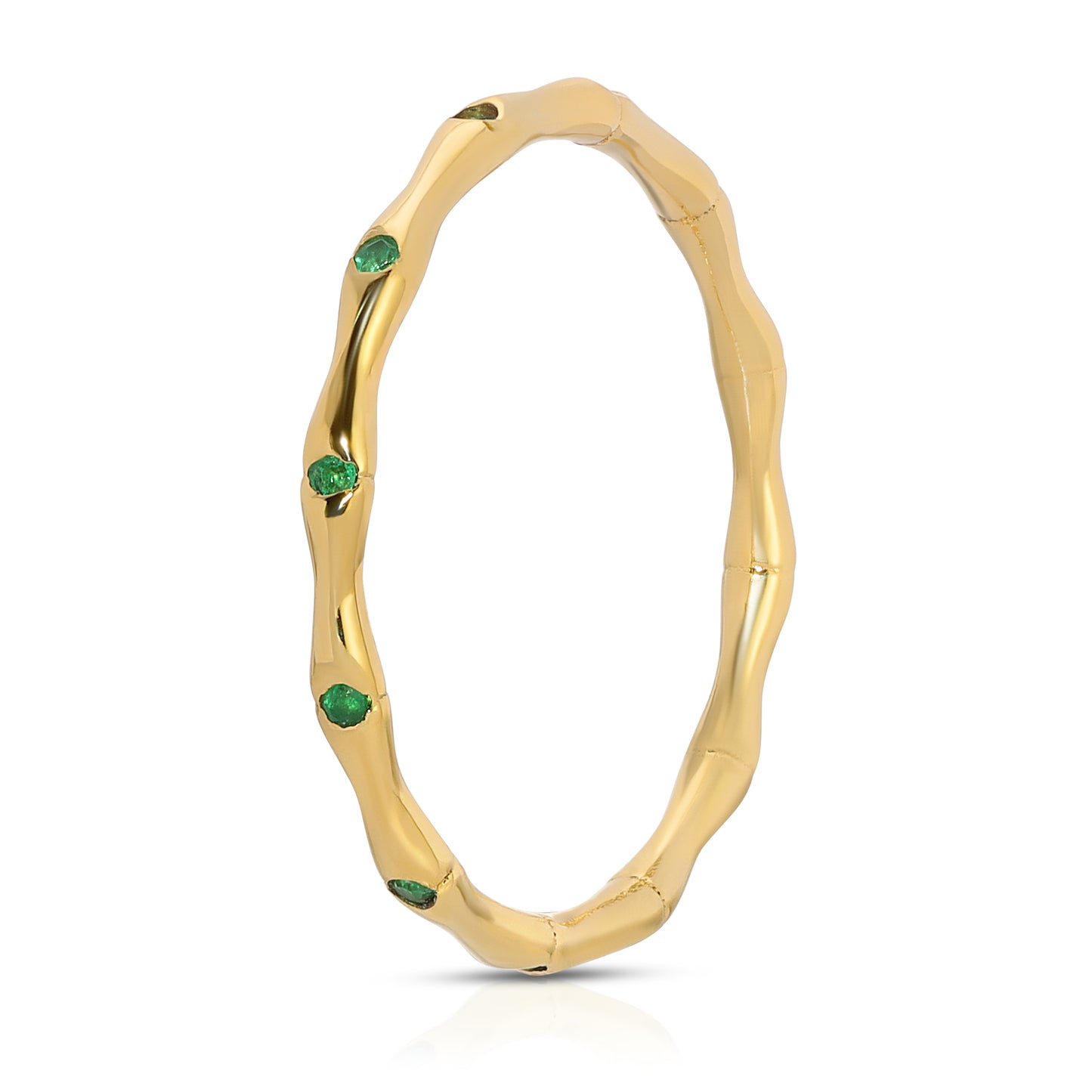 Emerald Forever Bamboo Ring