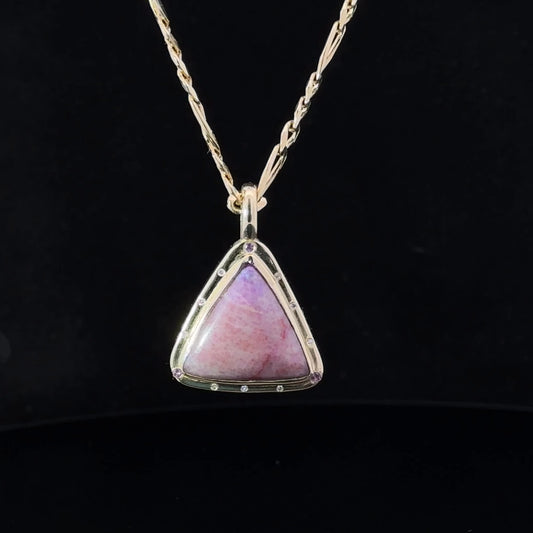 Triangle Bustamite and Amethyst Pendant