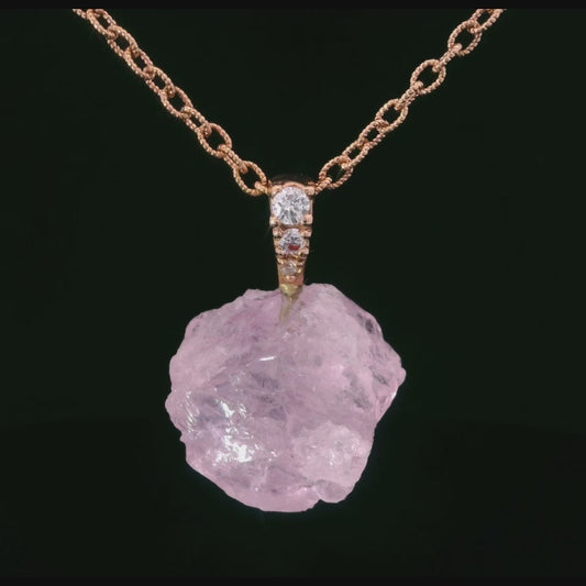 Morganite & Diamond Ladder Pendant