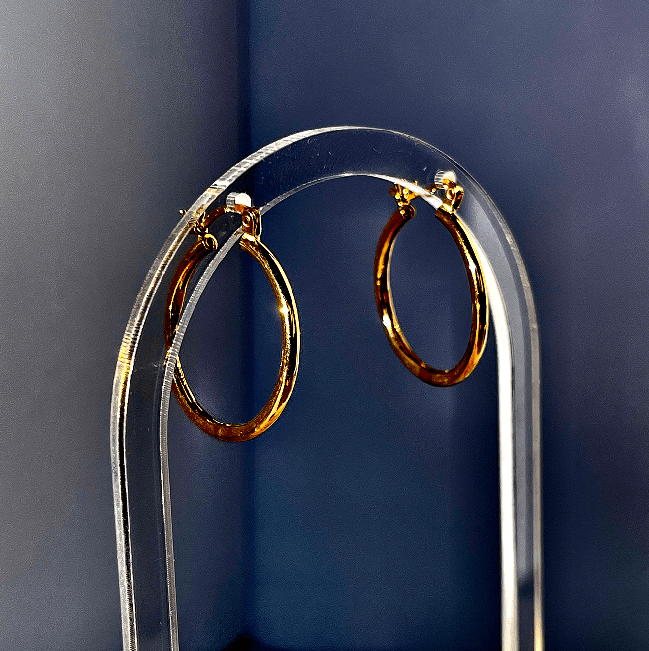 2mm 14K Yellow Gold Hoop Earrings, 1 1/2"