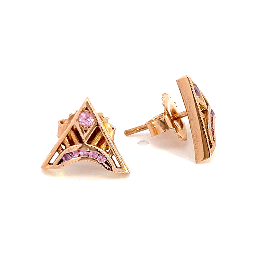 Rose gold sale triangle stud earrings