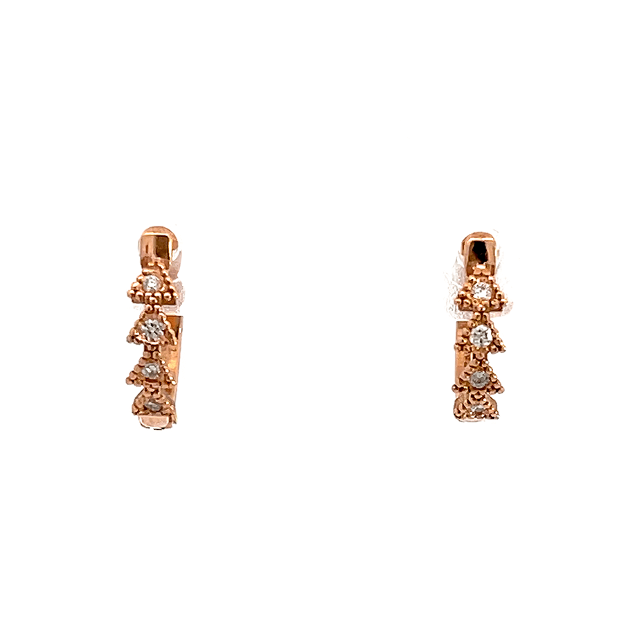 11.5 mm 14K Gold Diamond Trinity Huggie Earring