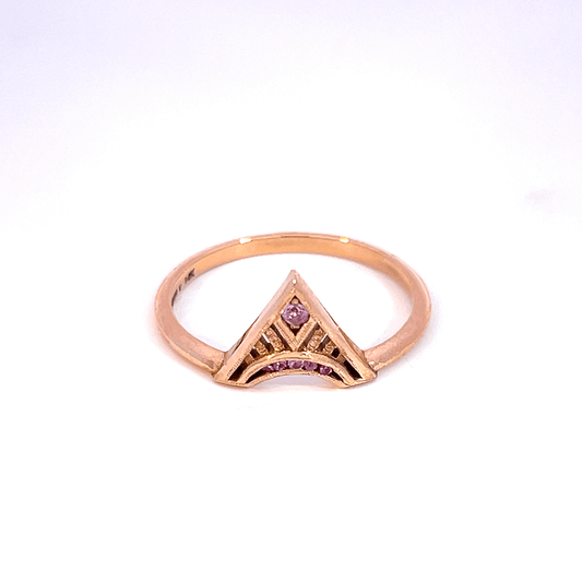 Midi Pink Sapphire Trinity Triangle Ring
