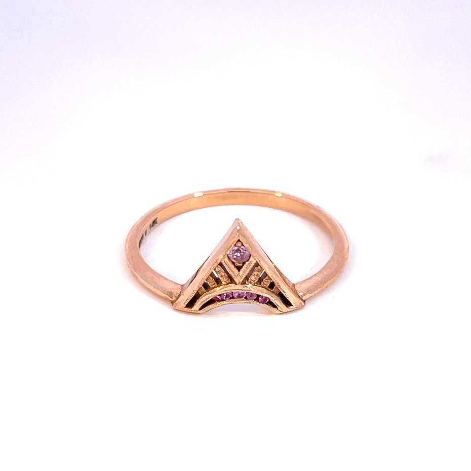Sapphire Trinity Triangle Ring