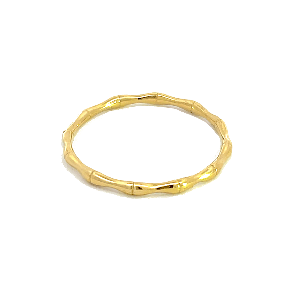 Solid 14K Gold Bamboo Ring