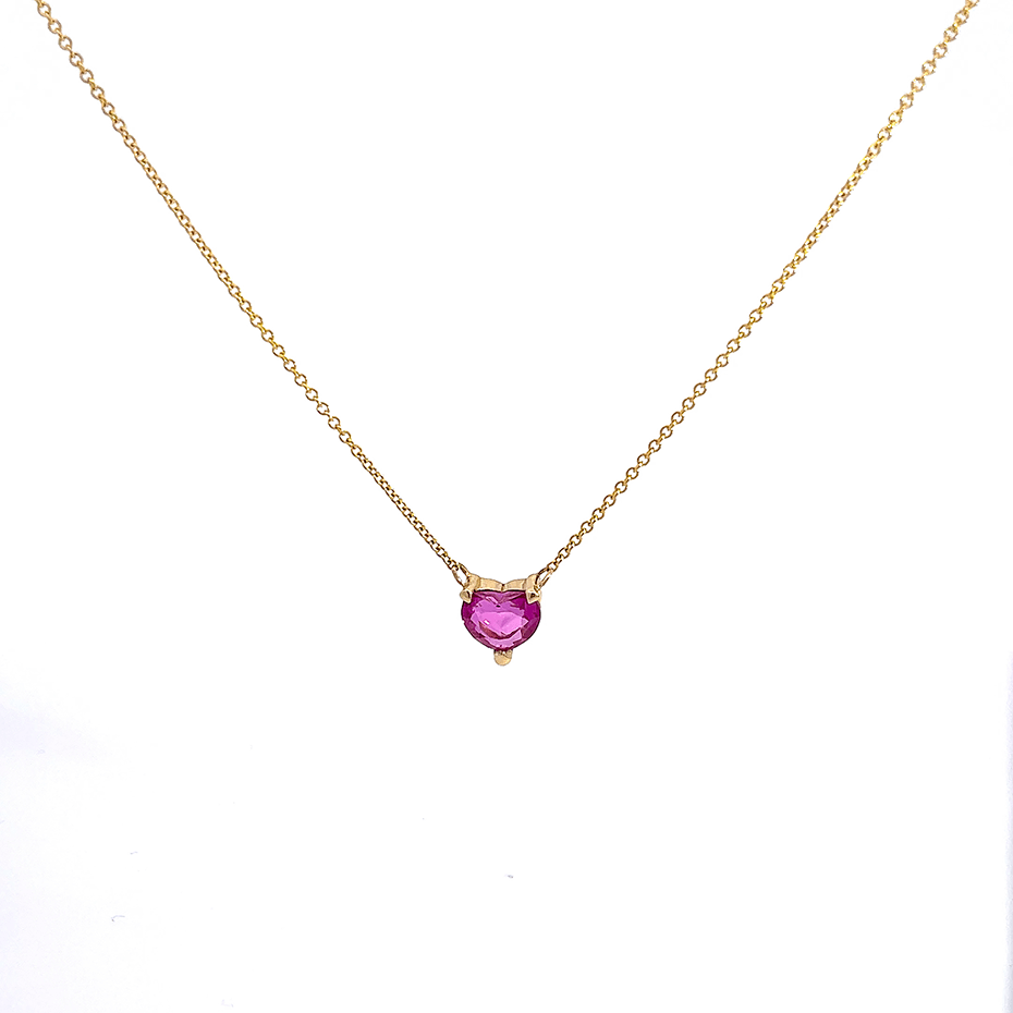 1.68 ct Pink Sapphire Heart Pendant