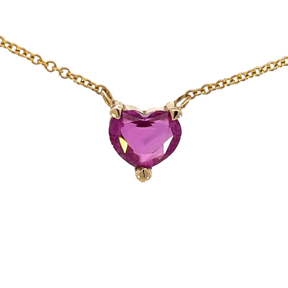 Pink Sapphire Heart Necklace