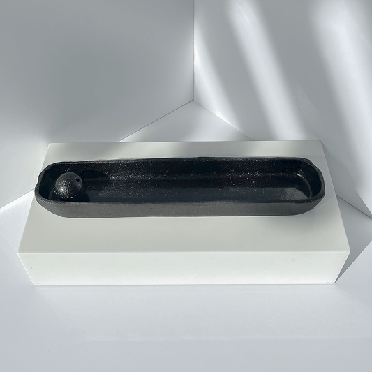Incense Dish Black Glitter Bowl Cut x MM